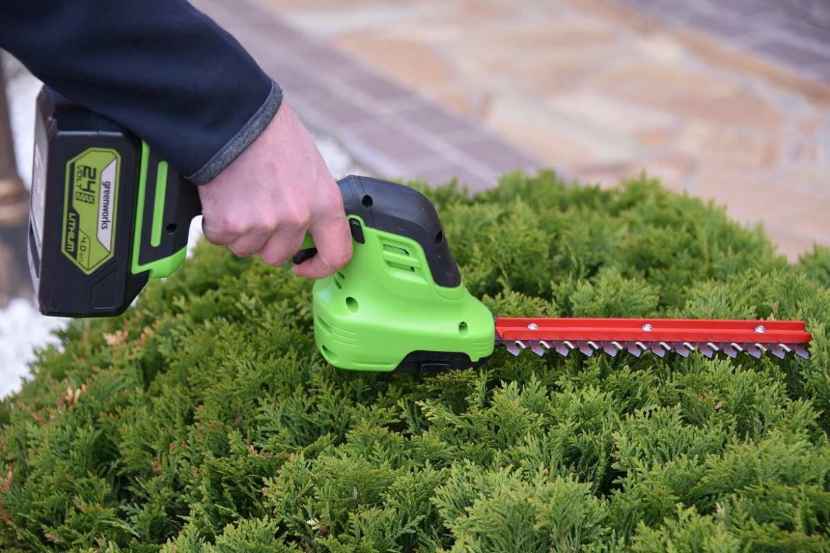 аккумуляторные ножницы-кусторез Greenworks G24SHT